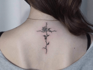 Cross With Flowers Tattoo