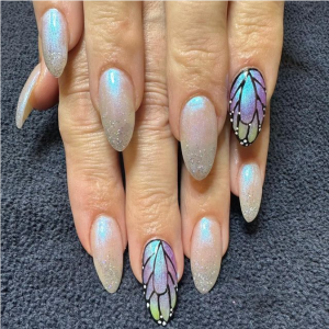 Iridescent Butterfly Nails