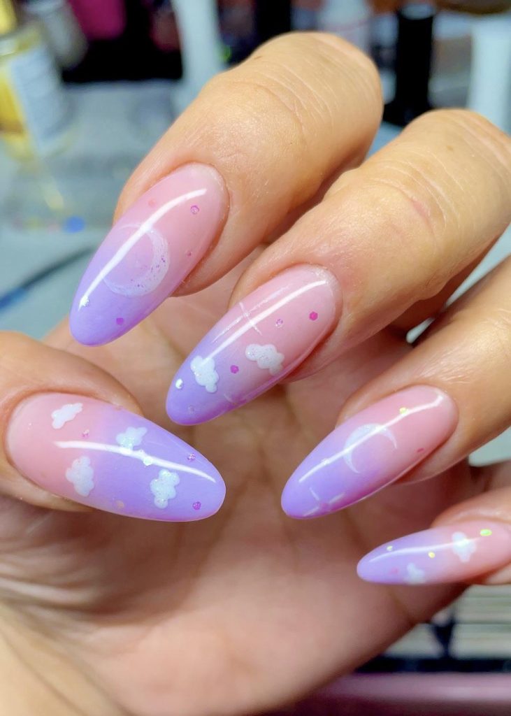 Purple And Pink Ombré Nail