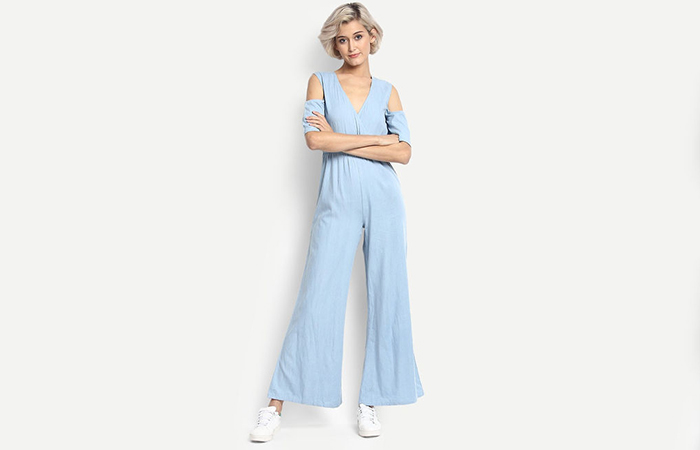 Blue-Cold-Shoulder-Baggy-Jumpsuit