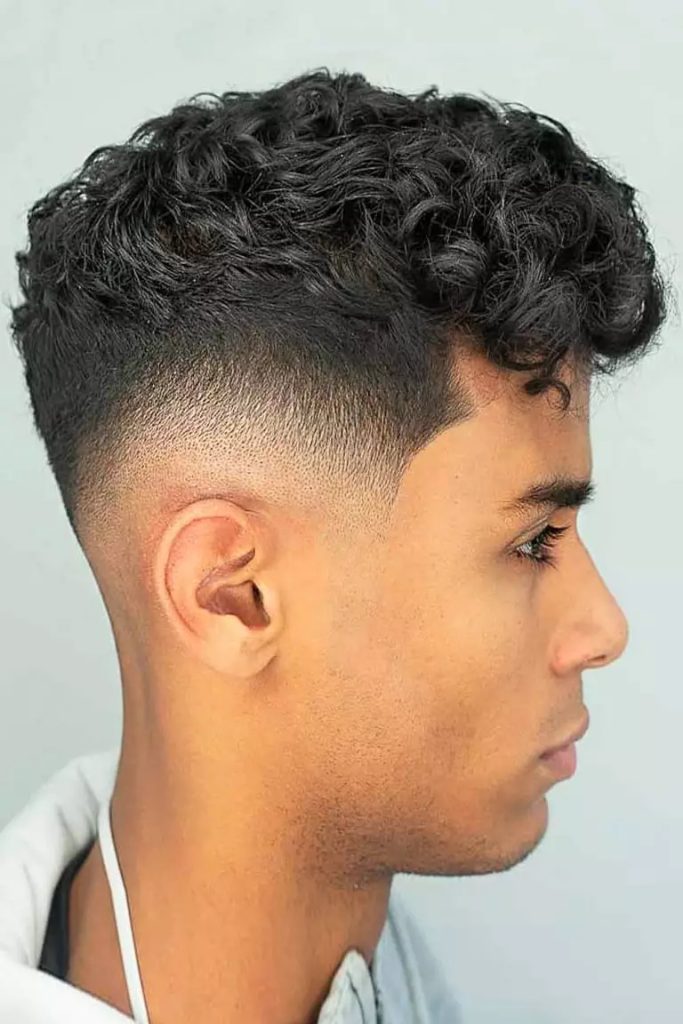 Mid Fade Curly Hair