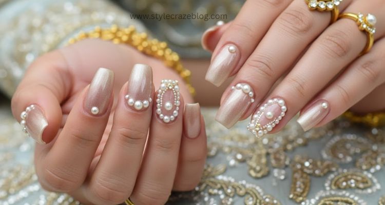 Wedding Nails Pearl