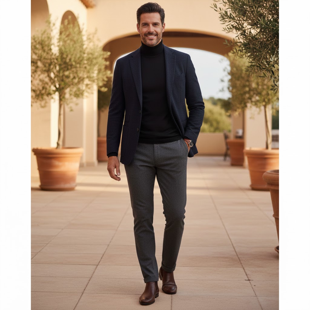 Turtleneck with Tailored Jacket